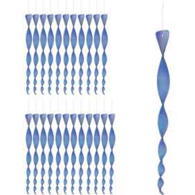 24 x Vogelabwehr Spirale, reflektierend, Vogelvertreiber Balkon & Garten, Windspirale, 40 cm lang, Vogelschreck, blau