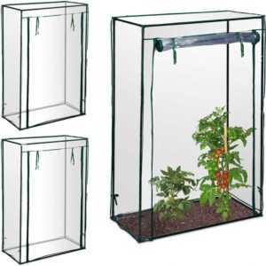 3 x Tomatengewächshaus, Garten, Balkon, Foliengewächshaus Tomaten, hbt 150x100x50cm, Stahl, PVC-Folie, transparent