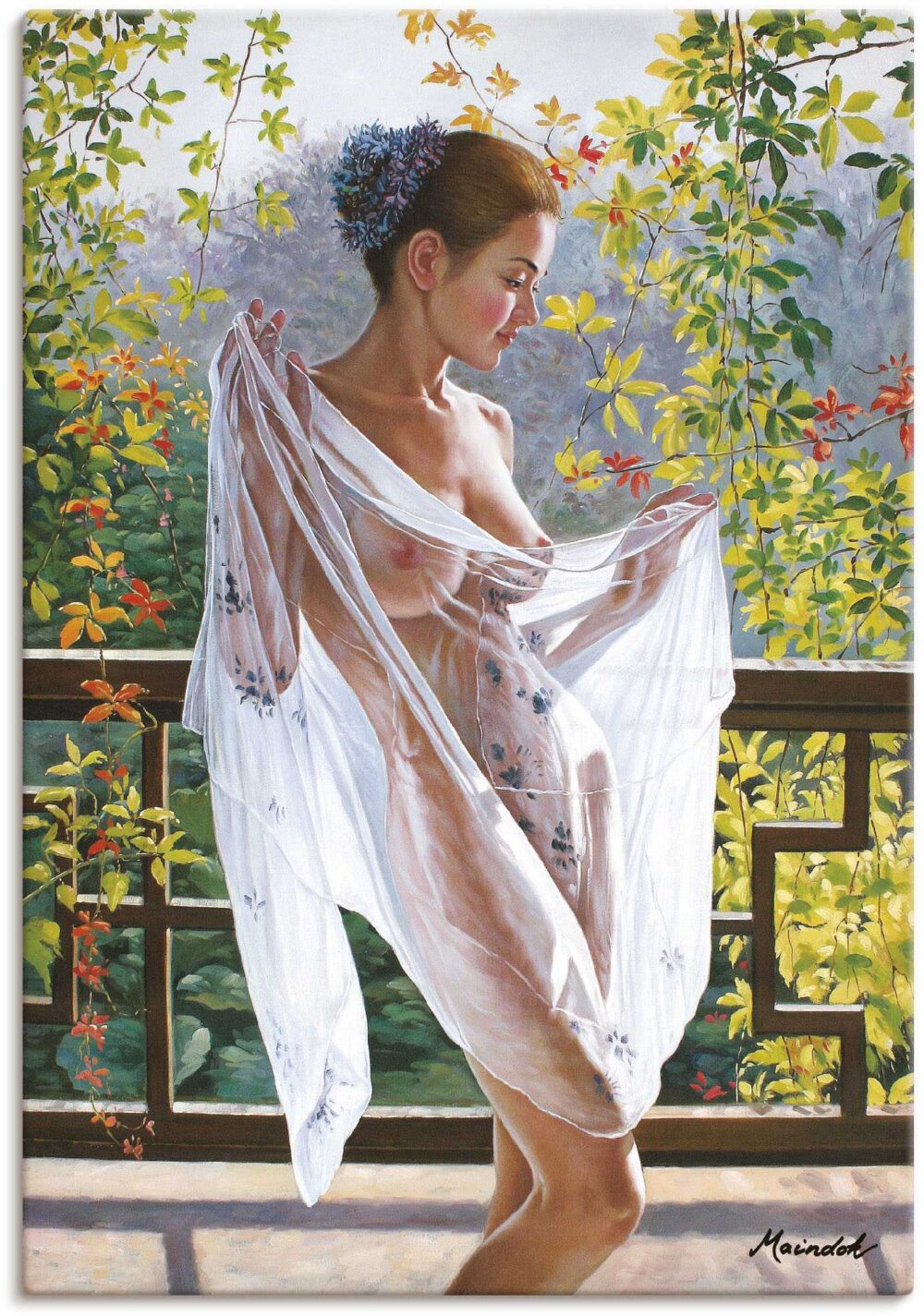 Artland Wandbild "Schöner Morgen auf dem Balkon I", Erotische Bilder, (1 St.), gedruckt
