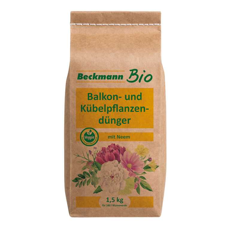 Bio Balkon- und Kübelpflanzendünger mit Neem 1,5kg Papierbeutel