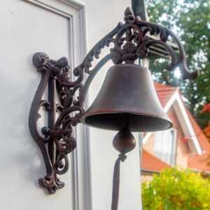 Glocke Gartenglocke im Landhausstil Türglocke mit schönem Haltearm -toller Klang