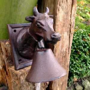 Glocke mit Kuh - Gartenglocke, kunsthandwerklich-ländliche Türglocke