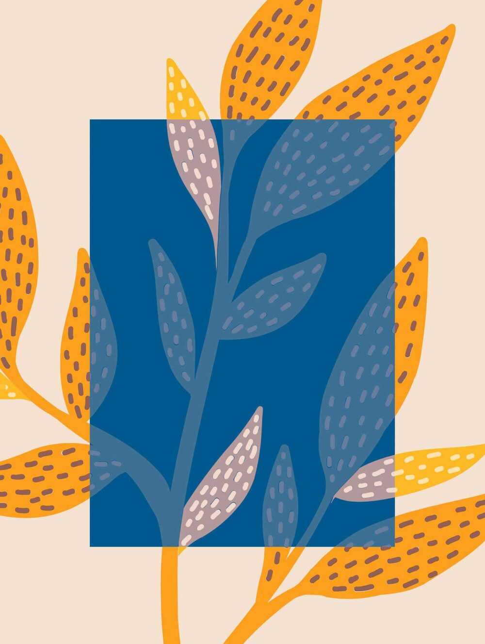Komar Wandbild "Illustration Colorful Foliage", (1 St.), Deutsches Premium-Poster Fotopapier mit seidenmatter Oberfläche und hoher Lichtbeständigkeit. Für fotorealistische Drucke mit gestochen scharfen Details und hervorragender Farbbrillanz.