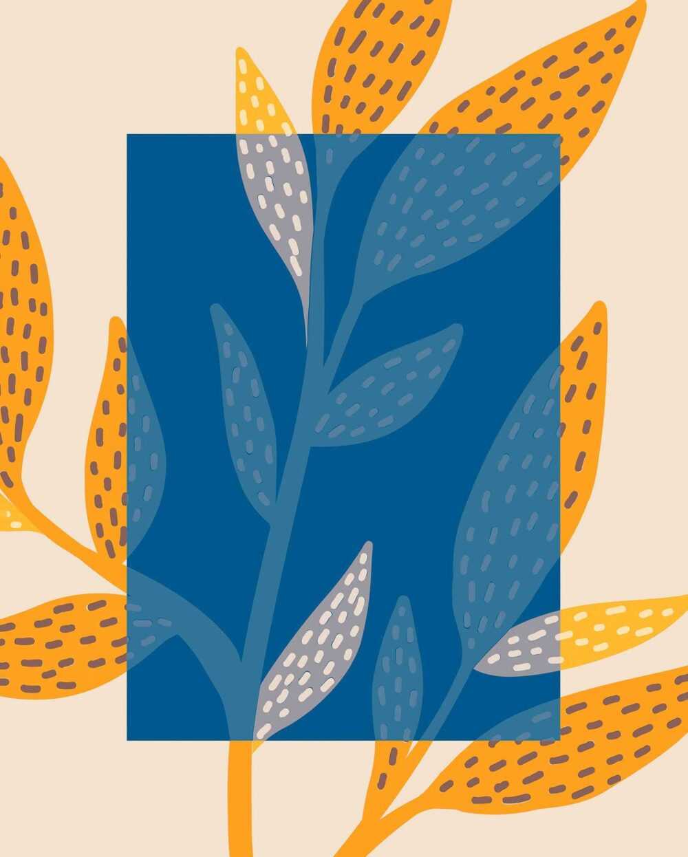 Komar Wandbild "Illustration Colorful Foliage", (1 St.), Deutsches Premium-Poster Fotopapier mit seidenmatter Oberfläche und hoher Lichtbeständigkeit. Für fotorealistische Drucke mit gestochen scharfen Details und hervorragender Farbbrillanz.