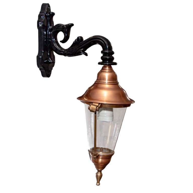 Kupfer-Messing Lampe,Außenleuchte, Gartenlampe| Messing,schwarz|H55,0xB21,0 cm