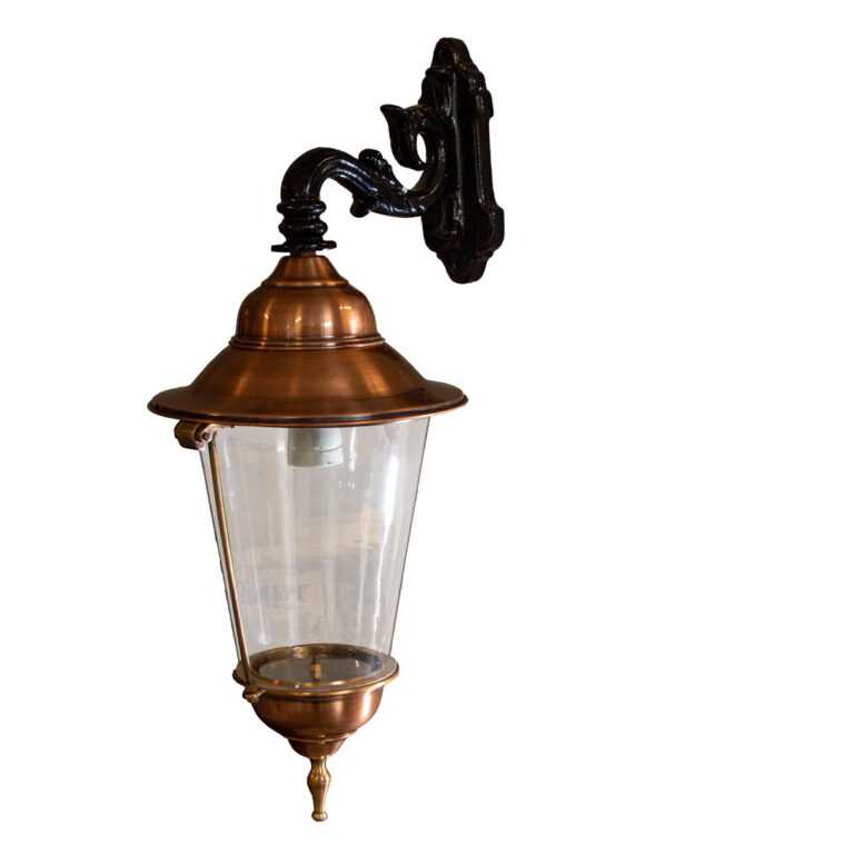 Kupfer-Messing Lampe,Außenleuchte, Gartenlampe| Messing,schwarz|H70,0xB26,0 cm