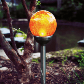 LED Solarkugel mit Bruchglas Optik - Gartenleuchte - H: 45cm - Dämm...