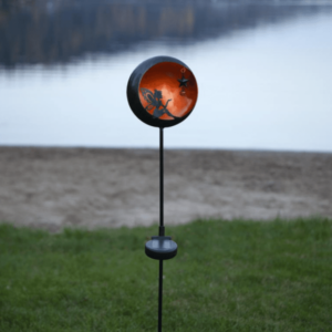LED Solarstab "Fee"- schwarz - amber LED - innen beleuchtete Kugel ...