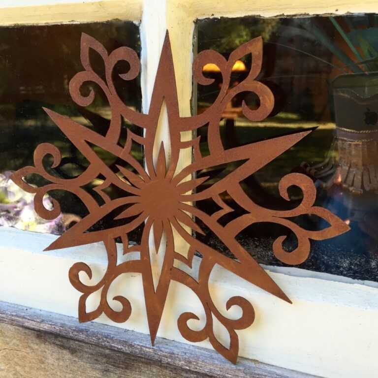 Metall Gartendeko Strohsterne Antik - Rost Dekoration Weihnachten Advent, Winter