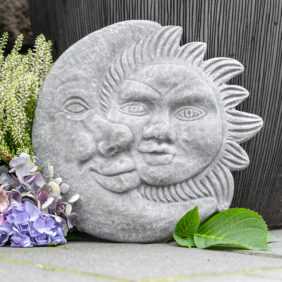 Relief Sonne Mond | Steinguss, grau | H 30cm x T 5cm