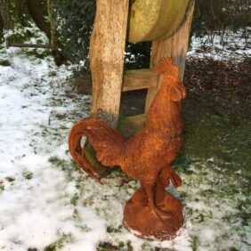 Rustikaler Hahn Tierfiguren Garten Skulpturen - Tür-Dekoration Hof Hahn Antik