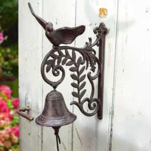 Stilvolle Glocke mit einem Vogel, Haustürglocke wie antik, im Landhausstil
