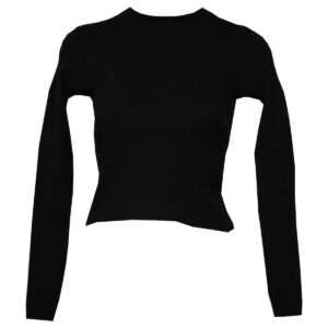 Subdued Damen Geripptes T-Shirt langärmlig Rundkragen Schwarz One Size