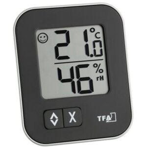TFA Dostmann "TFA Digitales Thermo-Hygrometer Moxx, schwarz" Wetterstation