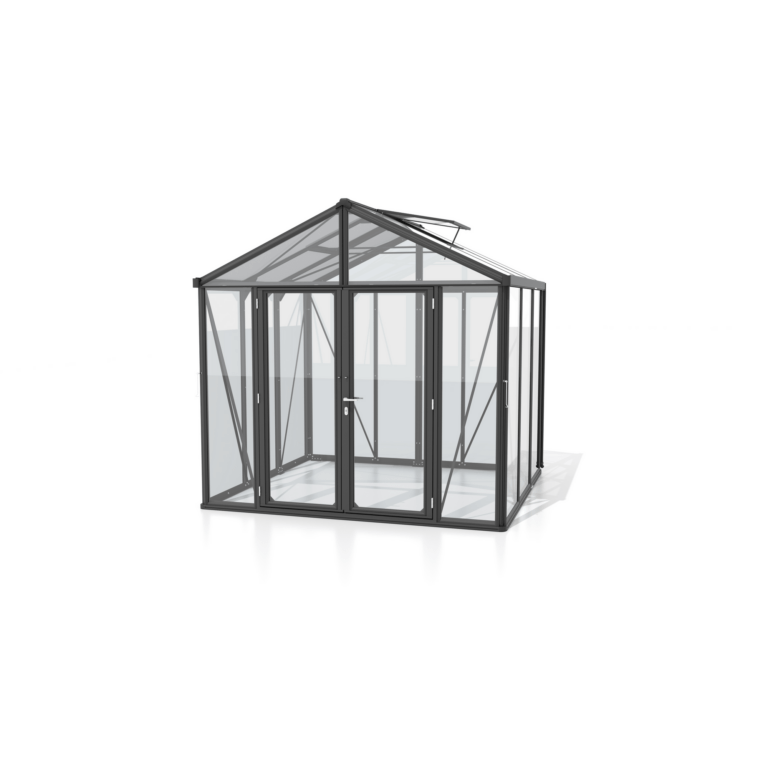 Vitavia Gewächshaus 'Zeus Comfort 6200' Glas 10 mm schwarz 258 x 242 cm