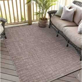 Carpet City Teppich "In-& Outdoorteppich Santorini 450, 3D-Effekt, Gestreift", rechteckig, 5 mm Höhe, Wetterfest & UV-beständig für Terrasse, Balkon, Küche, Flur