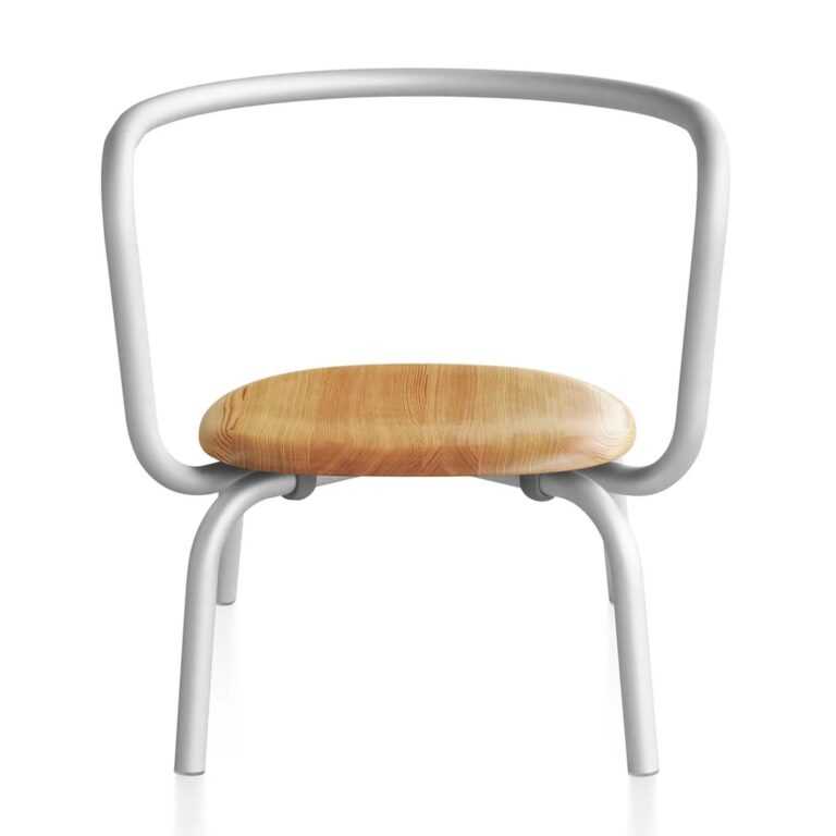 Parrish Lounge Chair Sessel, Gestell aluminium, sandgestrahlt klar, Sitz ahornholz