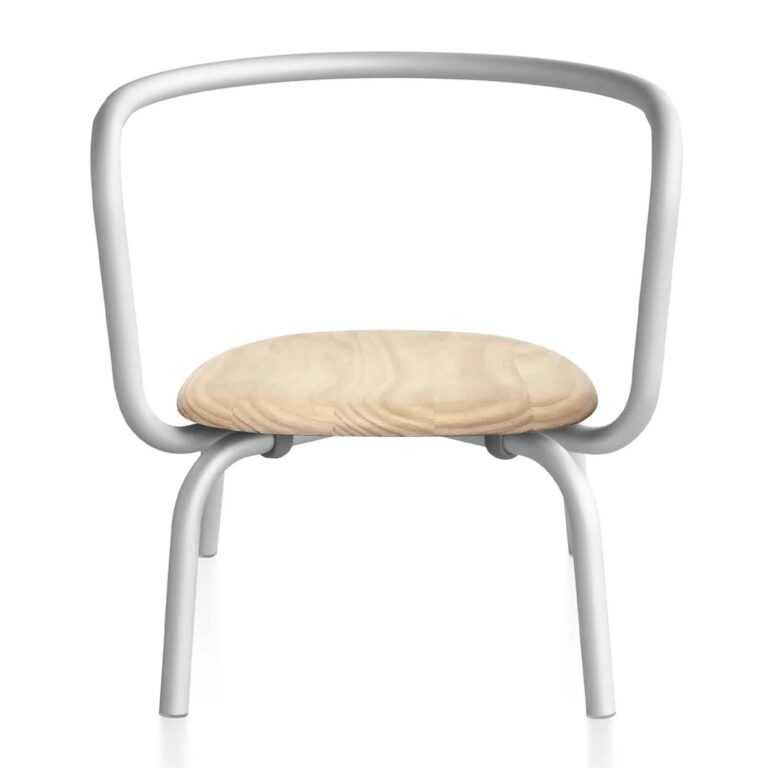Parrish Lounge Chair Sessel, Gestell aluminium, sandgestrahlt klar, Sitz holz, accoya