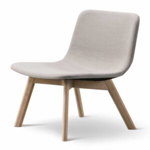 Pato 4392 Lounge Sessel, Bezug stoff remix3 - 123 cool grey, Untergestell eiche geräuchert gebeizt und lackiert