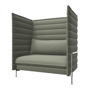 Alcove Love Seat Highback Lounge Sessel, Bezug stoff laser re, crème, Stahlrohrrahmen tiefschwarz pulverbeschichtet (glatt) 12