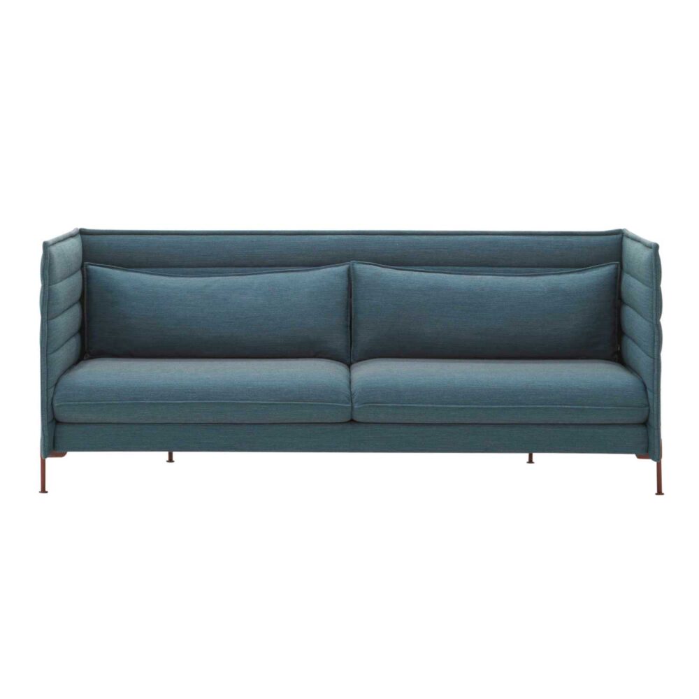 Alcove Lowback Lounge 3-Seater Sofa, Bezug stoff laser re, crème, Stahlrohrrahmen tiefschwarz pulverbeschichtet (glatt) 12