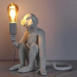 Barcelona Led - Affen-Tischlampe aus Harz 'rila'. Farbe Weiß - Weiß