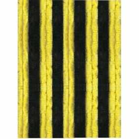 Flauschvorhang 90x220 ( Schwarz-Gelb ), perfekter Insekten- und Sichtschutz für Ihre Balkon- und Terrassentür, viele Farben - Unistreifen schwarz