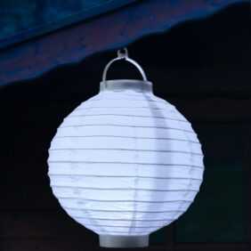 LED Lampion - kaltweiße LED - D: 30cm - Montagehaken - Batteriebetr...