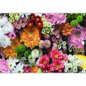 MuchoWow Balkonsichtschutz Blumen - Chrysantheme - Farben - Collage (1-St) Balkonbanner, Sichtschutz für den Balkon, Robustes und wetterfest