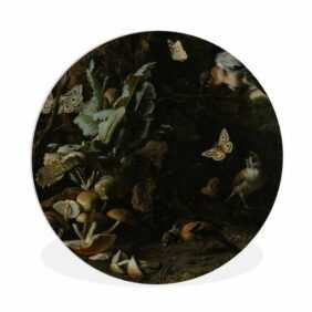 MuchoWow Gemälde Tiere und Pflanzen - Gemälde von Melchior d'Hondecoeter, (1 St), Rundes wandbild für Wohnzimmer, Wandkreis, Wandschmuck, 90x90 cm