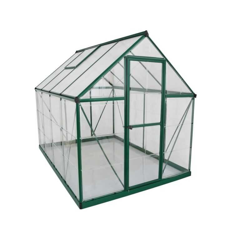 Palram - Canopia Hybrid 2.5x1.9 Gewächshaus, grün, klare Seitenwände