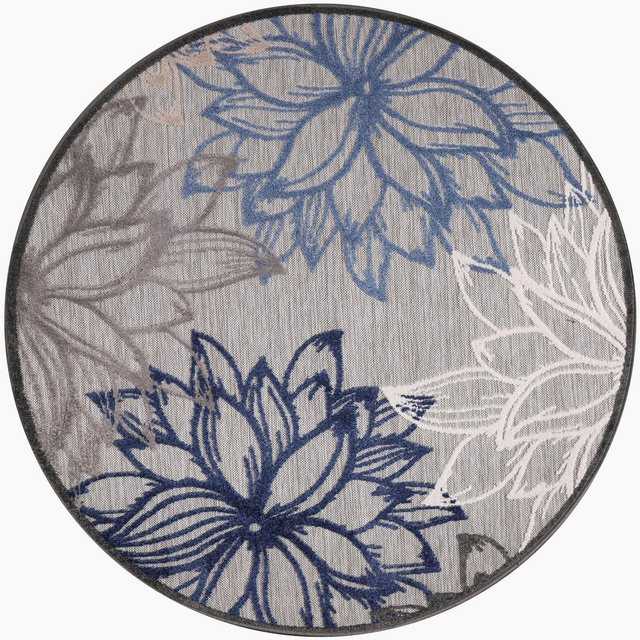 Teppich Floral 2, Sanat, rund, Höhe: 6 mm, In- und Outdoor geeignet, florales Design, Balkon, Terasse