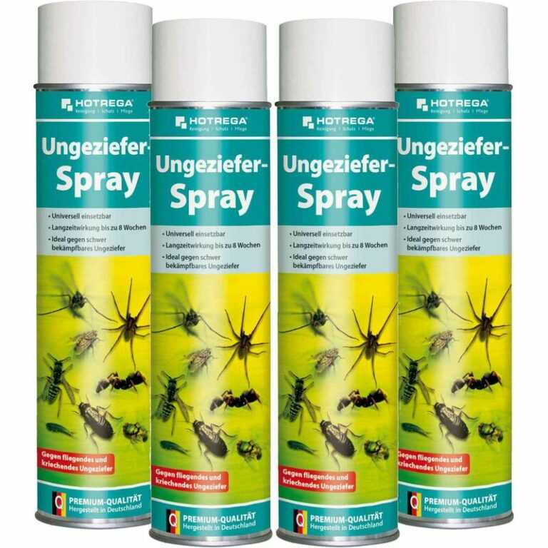 Ungeziefer Spray 600 ml - Insektenvernichter, Wespenspray, Insektenspray, Schädlingsbekämpfung - Menge:4 - Hotrega