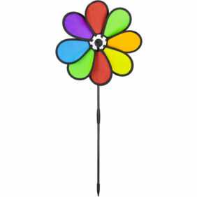 Windrad Blume, Gartenwindrad für Kinder & Erwachsene, Balkon & Garten, Windmühle hbt: 72 x 31 x 6,5 cm, bunt - Relaxdays