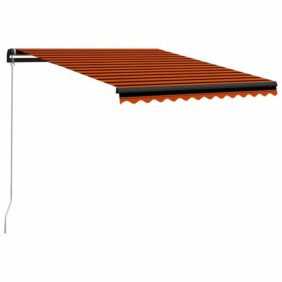 vidaXL Markise Einziehbare Markise Handbetrieben LED 300x250 cm Orange Braun Balkon T