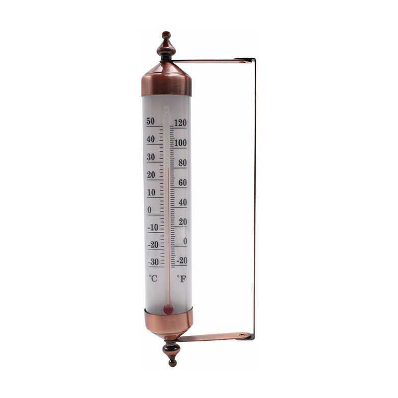 Außenthermometer mit Bronze-Effekt und Manometer - stilvolles Außen-Gartenthermometer, geeignet für Außentemperatur, Gewächshaus, Garage, einfach