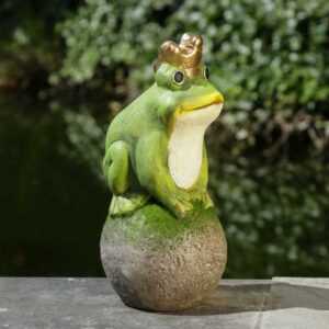 Froschkönig auf Kugel - Gartenfigur - Dekofigur - Magnesia - H: 36c...