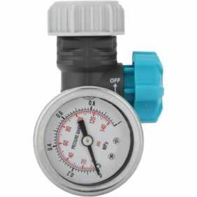 G3/4 Zoll einstellbarer Wasserdruckregler mit Manometer, Gewächshaus-Gartenbewässerungsregler, einstellbarer Wasserdruckminderer, bleifreies Messing