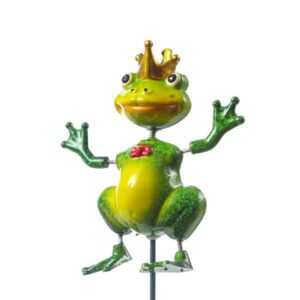 Gartenstecker wackelnder Frosch Quaki mit Krone - Beetstecker - H: ...