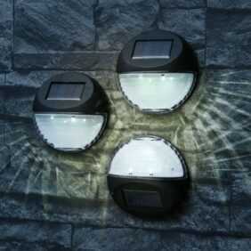 LED Solar Fassadenleuchten - Wandleuchten - kaltweiße LED - D: 11cm...