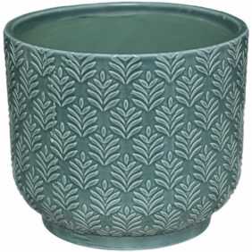 Topf Keramik 3D Palme Teller D16 x 14 FarbenAssortiert - Grün - Jadegrün