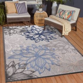Teppich Floral 2 Outdoor, Sanat, rechteckig, Höhe: 6 mm, In- und Outdoor geeignet, Blumen, Balkon, Terrasse, Außenbereich