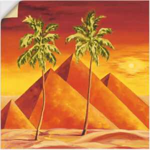 Artland Wandbild "Pyramiden mit Palmen", Gebäude, (1 St.), als Alubild, Leinwandbild, Wandaufkleber oder Poster in versch. Grössen