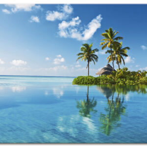 Artland Wandbild "Tropisches Paradies - Insel Palmen Meer", Amerika, (1 St.), als Alubild, Leinwandbild, Wandaufkleber oder Poster in versch. Grössen