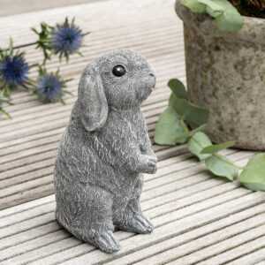 Kaninchen stehend klein | Steinguss, grau | H 18cm x T 8cm