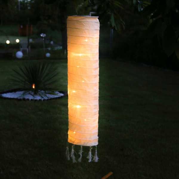 LED Solar Lampion - Laterne - 8 warmweiße LED an Lichterkette - H: ...