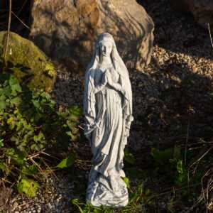 Madonnaskulptur, Maria Statue aus Steinguss, Marien-Skulptur, Grabwächter