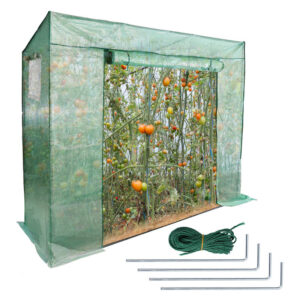 Vingo - Foliengewächshaus Gewächshaus für Tomaten,mit Gitternetzfolie und Fernster für Garten zur Aufzucht,200x80x170CM,Grün - Grün