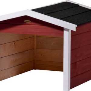 dobar Mähroboter-Garage, BxTxH: 68x76x52 cm, aus Holz in rot, mit Bitumen-Dach