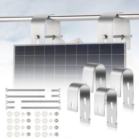 iscooter 2x Solarpanel Halterung Haken Balkon, Balkonkraftwerk Halterung Solarmodul-Halterung, (Balkon Passend Solarmodul Halterung, Edelstahl PV Modul Montage Haken)